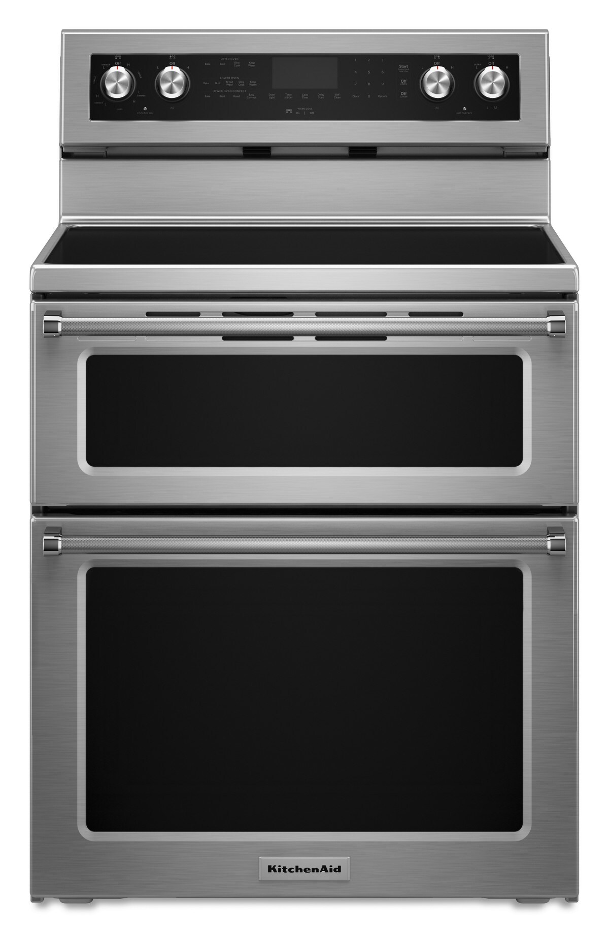 30-Inch 5 Burner Electric Double Oven Convection Range - Stainless Steel
