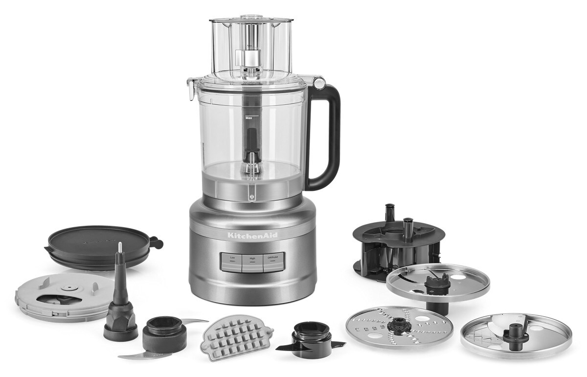 13-Cup Food Processor with French Fry Disc and Dicing Kit - Contour Silver