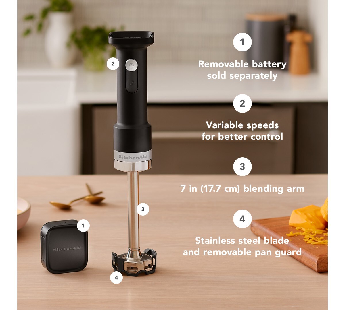 KitchenAid Go® Cordless Hand Blender - battery sold separately - Black Matte - Image 3
