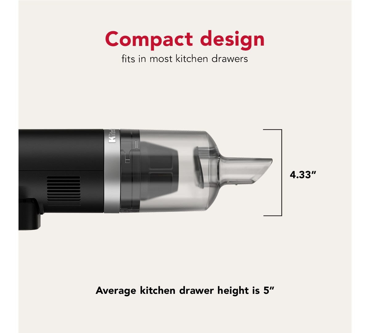 KitchenAid Go® Cordless Kitchen Vacuum - battery sold separately - Black Matte - Image 5