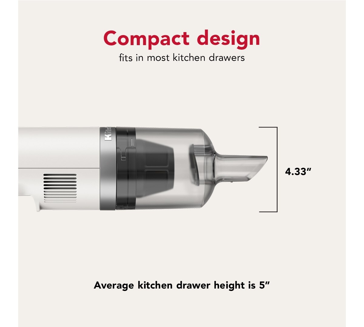 KitchenAid Go™ Cordless Kitchen Vacuum - battery included - Porcelain White - Image 5