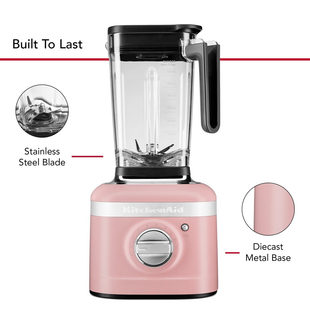 K400 Variable Speed Blender with Tamper - Matte Dried Rose - Image 4