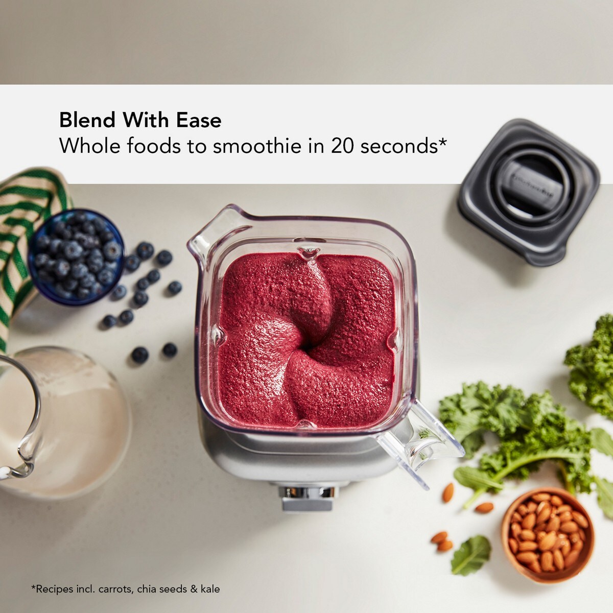 K400 Variable Speed Blender with Tamper - White - Image 2