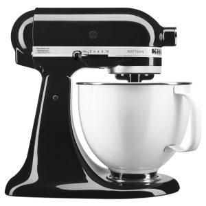 Artisan® Series Tilt-Head Stand Mixer with 5 Quart White Colorfast Finish Stainless Steel Bowl - Onyx Black