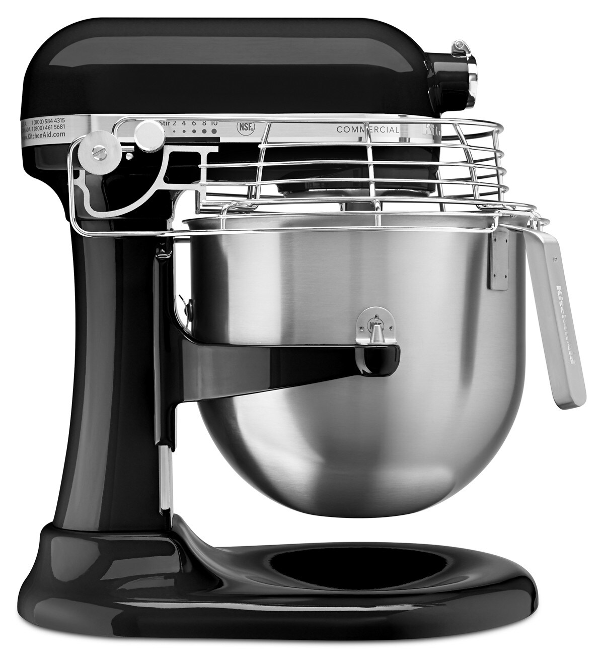 NSF Certified® Commercial Series 8 Quart Bowl-Lift Stand Mixer with Stainless Steel Bowl Guard - Onyx Black - Image 4